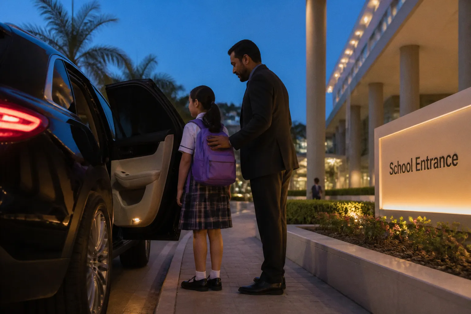 Transport scolaire premium : le modèle des chauffeurs privés à Dubaï